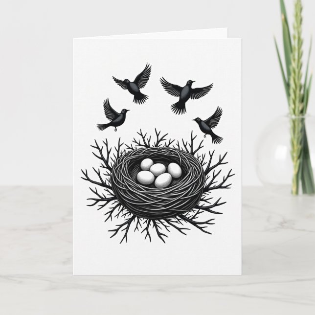 Birds Nest Mothers Day Art Card (Front)
