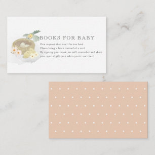 Bird's Nest Pink Girl Baby Shower Book Request Enclosure Card