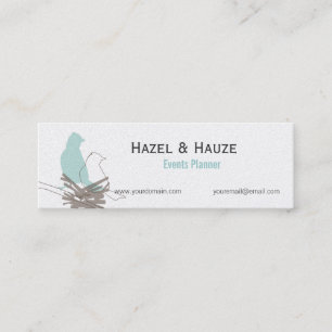 Birds Nesting Nature Wedding Events Planning Mini Business Card