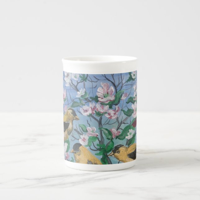 Birds New Collection Original Hand Painted Art  Bone China Mug (Front)