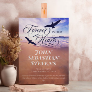 Birds Ocean Quote Forever In Our Hearts Funeral Foam Board