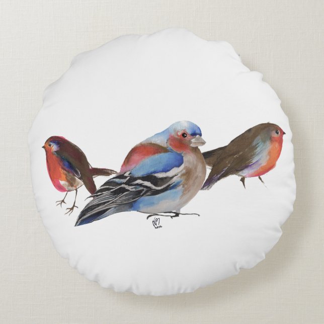 Birds of a feather 2011 round pillow (Back)