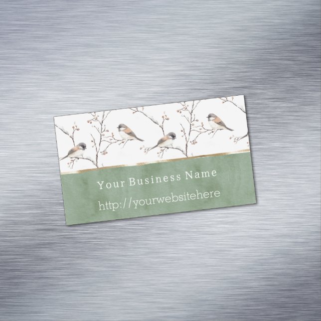 Birds of A Feather Business name website Business Card Magnet (In Situ)