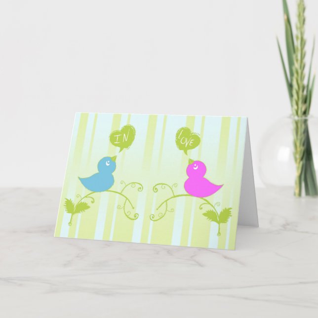 Birds of a feather fall in love together holiday card (Front)