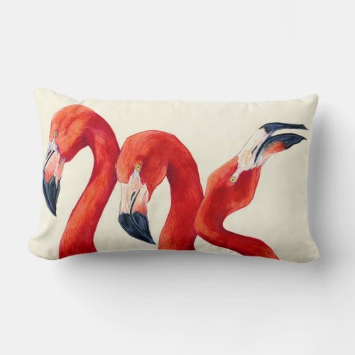 Birds Of A feather _ Flamingo Pillow