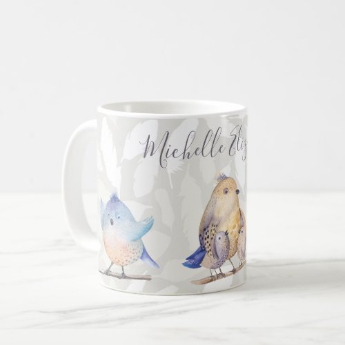 Birds of a Feather with Name Coffee Mug