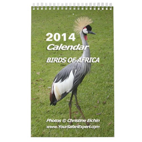BIRDS OF AFRICA Calendar 2014 Single Page
