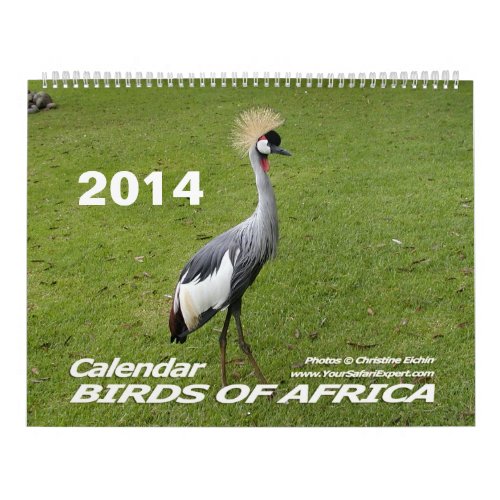 BIRDS OF AFRICA Calendar 2014 Two Page