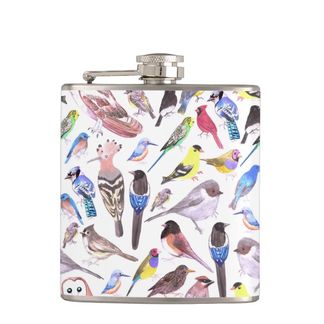 Birds of America- pets and wild birds Flask (Front)