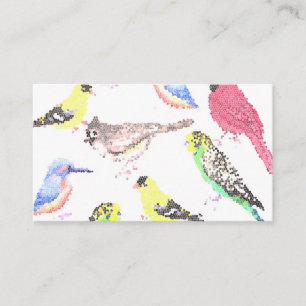 Birds of America- pets and wild birds mosaic Business Card
