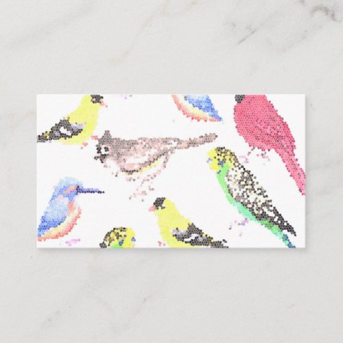 Birds of America_ pets and wild birds mosaic Business Card