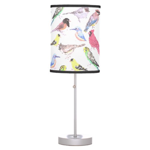 Birds of America_ pets and wild birds mosaic Table Lamp