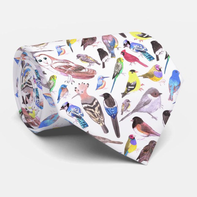 Birds of America- pets and wild birds Neck Tie (Rolled)