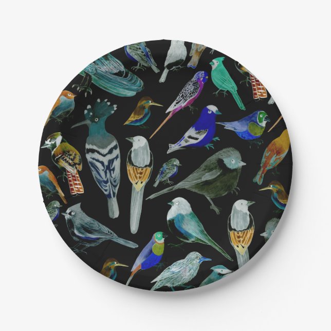 Birds of America- pets and wild birds Paper Plates (Front)