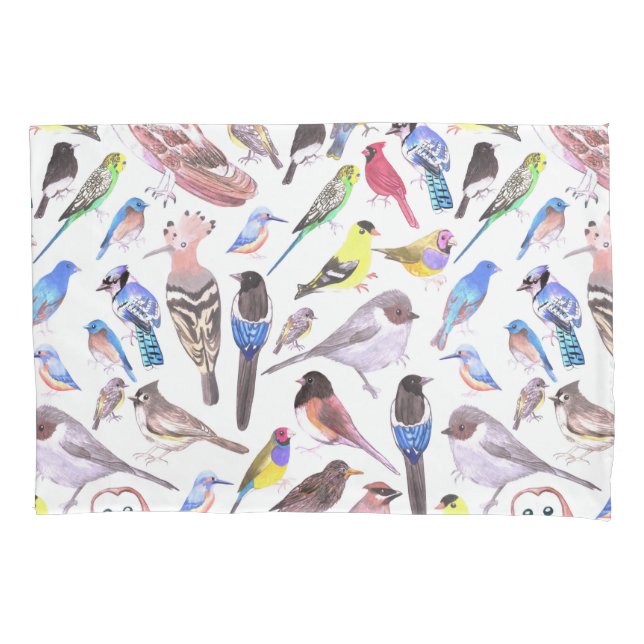 Birds of America- pets and wild birds Pillow Case (Front)
