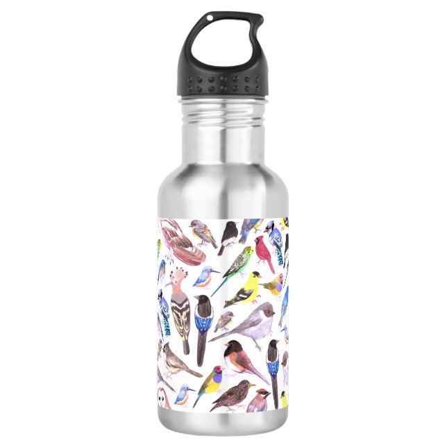 Birds of America- pets and wild birds Stainless Steel Water Bottle (Front)