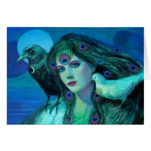 "Birds of Duality- Peacock Lady" Cards (Front Horizontal)