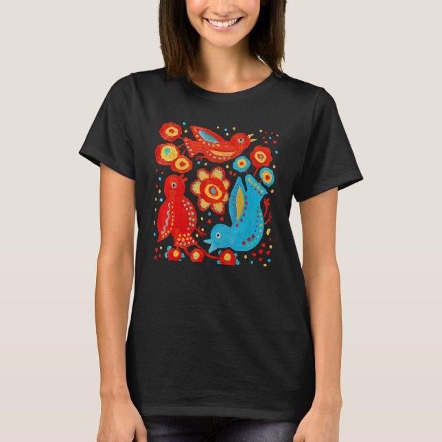 Birds of Happiness Ukra.inian Birds Flower Peace L T-Shirt (Front)