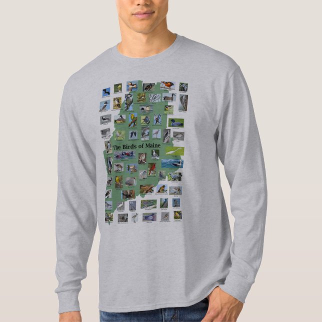 Birds of Maine Long Sleeve T-Shirt (Front)