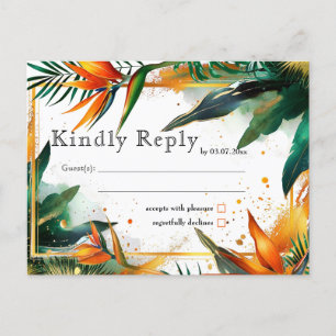 Birds of Paradise Bliss RSVP Invitation Postcard