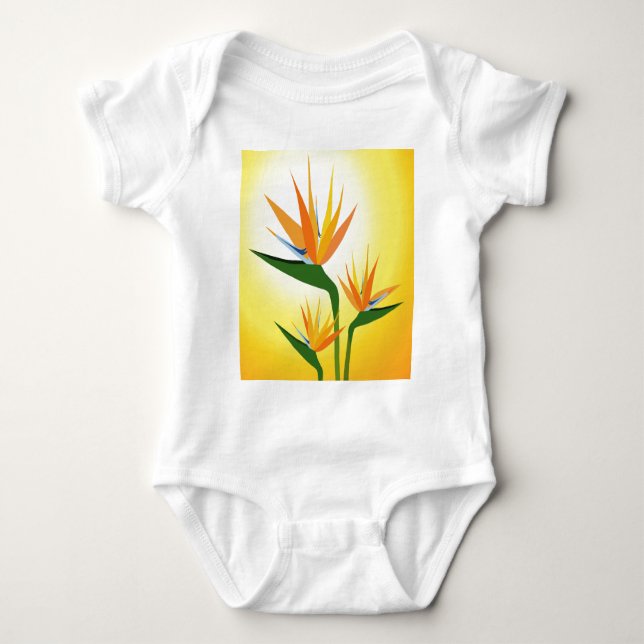 BIRDS OF PARADISE FLOWER DESIGN BABY BODYSUIT (Front)