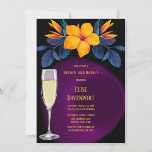 Birds of Paradise Hibiscus Brunch and Bubbly Invitation