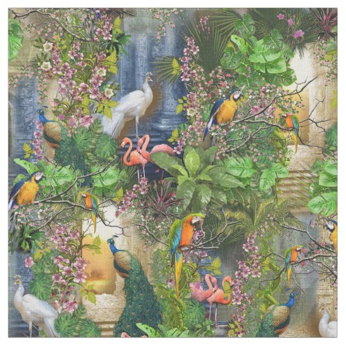 Birds of Paradise Repeat Design Fabric