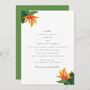 Birds of Paradise Tropical Beach Wedding Invite