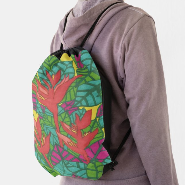 Birds of Paradise Tropical Drawstring Bag (Insitu)