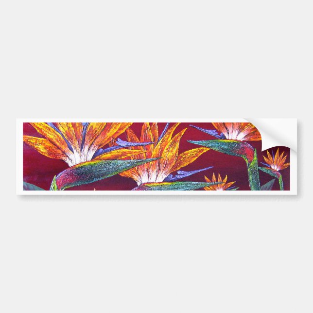 Birds Of Paradise Tropical Flower - Multi Bumper Sticker (Front)