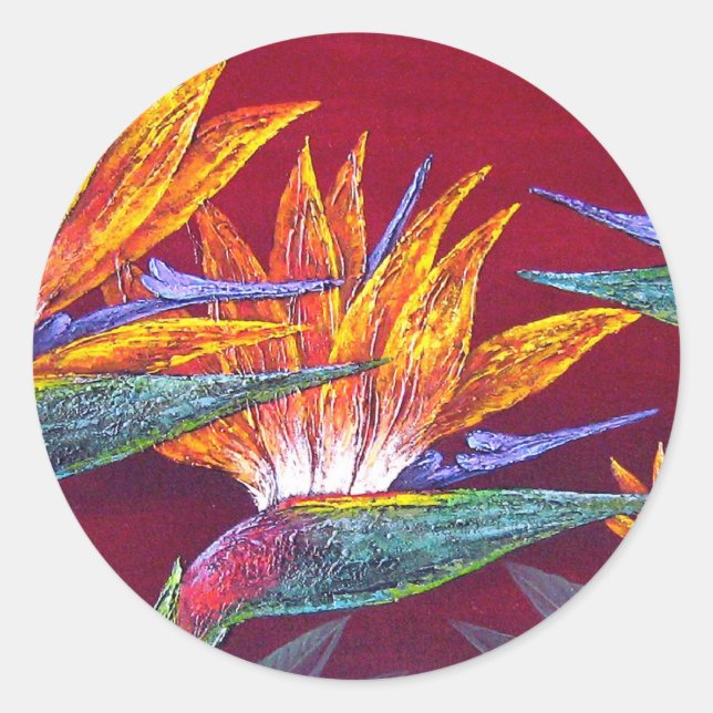 Birds Of Paradise Tropical Flower - Multi Classic Round Sticker (Front)