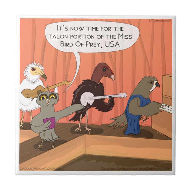 Birds Of Prey Talon Contest Ceramic Tile (Front)