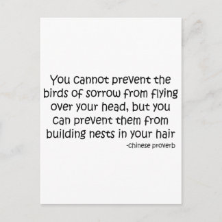 Birds of Sorrow quote Postcard