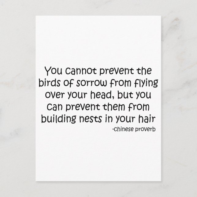 Birds of Sorrow quote Postcard (Front)