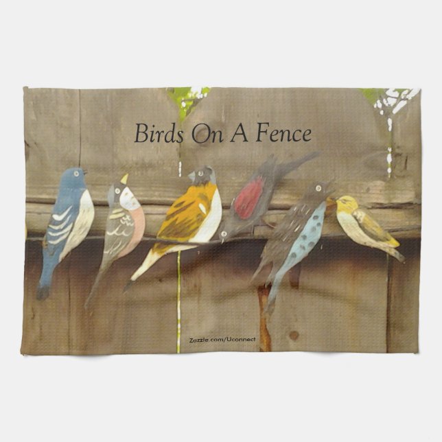 Birds On A Fence - Rustic Towel (Horizontal)