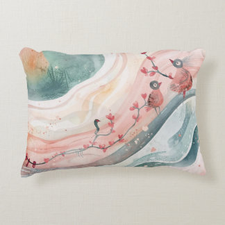 Birds on a Heart Branch  Accent Pillow