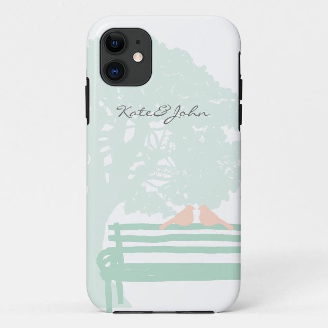 Birds on a Park Bench Wedding Case-Mate iPhone Case (Back)