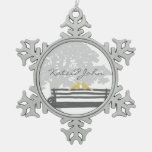 Birds On A Park Bench Wedding Snowflake Pewter Christmas Ornament at Zazzle