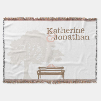 Birds on a Park Bench Wedding Throw