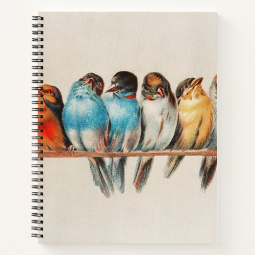 Birds on a Perch Spiral Notebook 