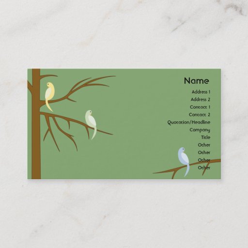 Customizable Birds on a Tree - Business Business Cards