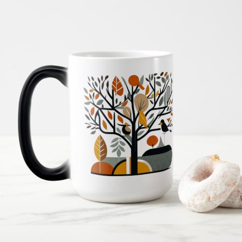 Birds on a tree good morning magic mug