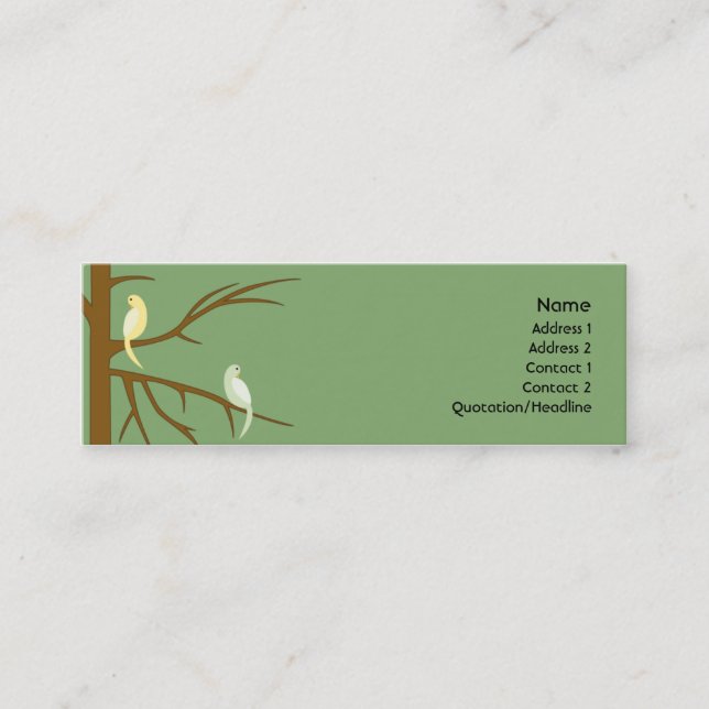 Birds on a Tree - Skinny Mini Business Card (Front)