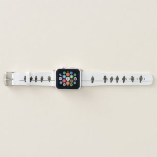 Birds On A Wire Black And White Photo Apple Watch Band