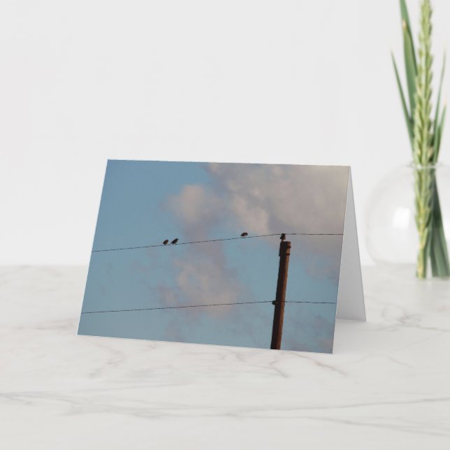 Birds on a Wire Card (Front)