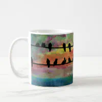 Beautiful Simple Modern Birds On A Wire Coffee Mug