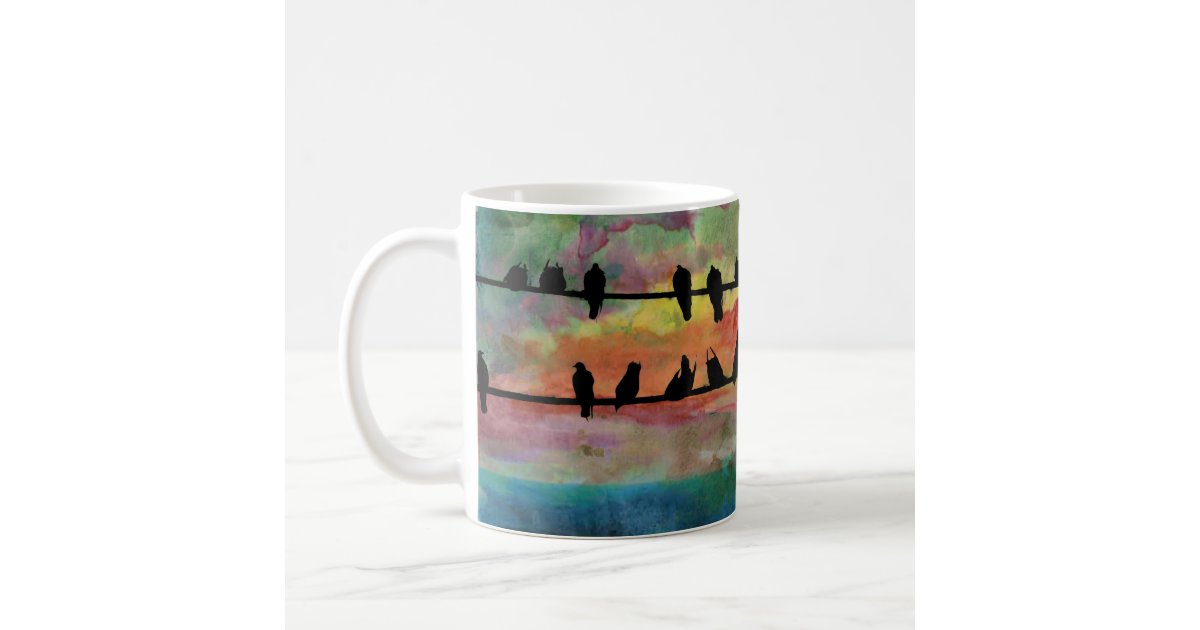 Beautiful Simple Modern Birds On A Wire Coffee Mug