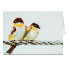 Birds on a Wire Customizable Cards