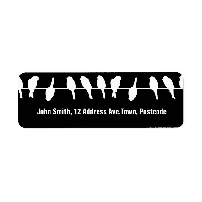 Birds on a wire – dare to be different (black) label (Front)