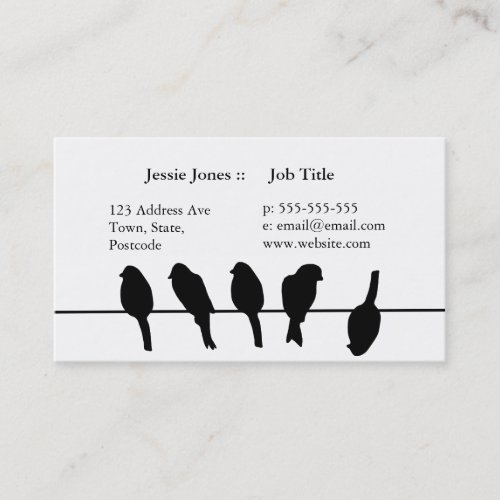 Birds on a wire â€“ dare to be different business card